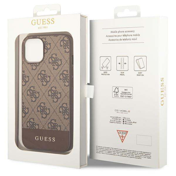 Torbica Guess Hc PC/TPU 4G Bottom Stripe za iPhone 14 6.1 braon (GUHCP14SG4GLBR)
