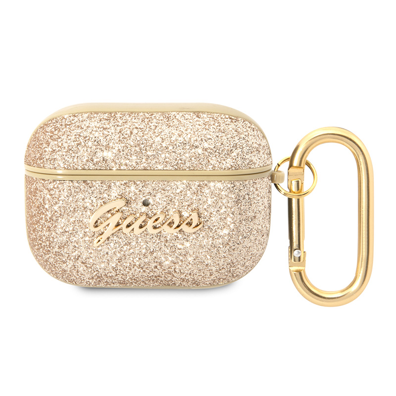 Torbica Guess za Airpods Pro PU Glitter Flake zlatna (GUAPHGGSHD)