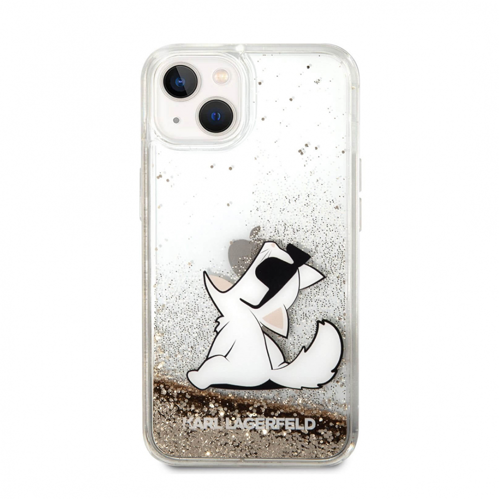 Torbica Karl Lagerfeld Hc Liquid Glitter Choupette za iPhone 14 6.1 zlatna (KLHCP14SGCFD)