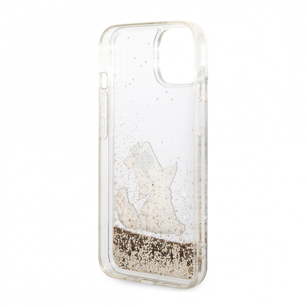 Torbica Karl Lagerfeld Hc Liquid Glitter Choupette za iPhone 14 6.1 zlatna (KLHCP14SGCFD)