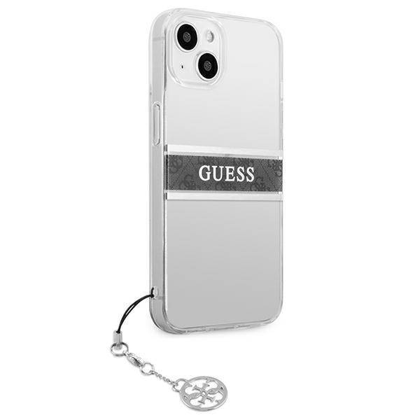 Torbica Guess 4G Stripe Charm za iPhone 13 6.1 siva (GUHCP13MKB4GGR)