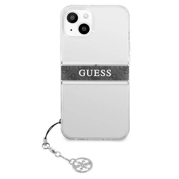 Torbica Guess 4G Stripe Charm za iPhone 13 6.1 siva (GUHCP13MKB4GGR)