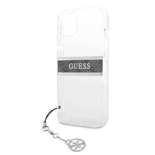 Torbica Guess 4G Stripe Charm za iPhone 13 6.1 siva (GUHCP13MKB4GGR)