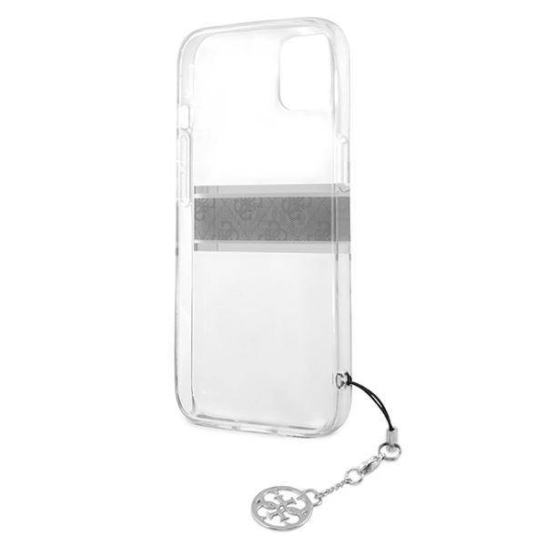 Torbica Guess 4G Stripe Charm za iPhone 13 6.1 siva (GUHCP13MKB4GGR)