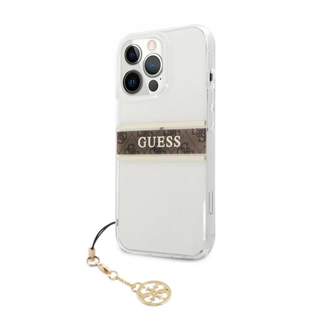 Torbica Guess 4G Stripe Charm za iPhone 13 Pro 6.1 braon (GUHCP13LKB4GBR)