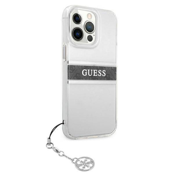 Torbica Guess 4G Stripe Charm za iPhone 13 Pro 6.1 siva (GUHCP13LKB4GGR)
