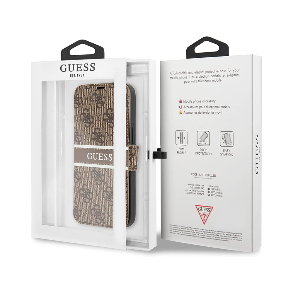 Torbica Guess Stripe Bk Pu za iPhone 13 Pro 6.1 braon (GUBKP13L4GDBR)