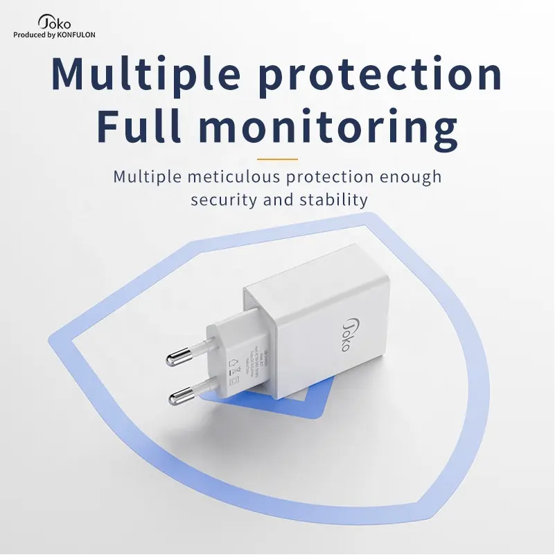 Kucni punjac KONFULON JK77 2.4A sa iPhone lightning kablom beli 1m