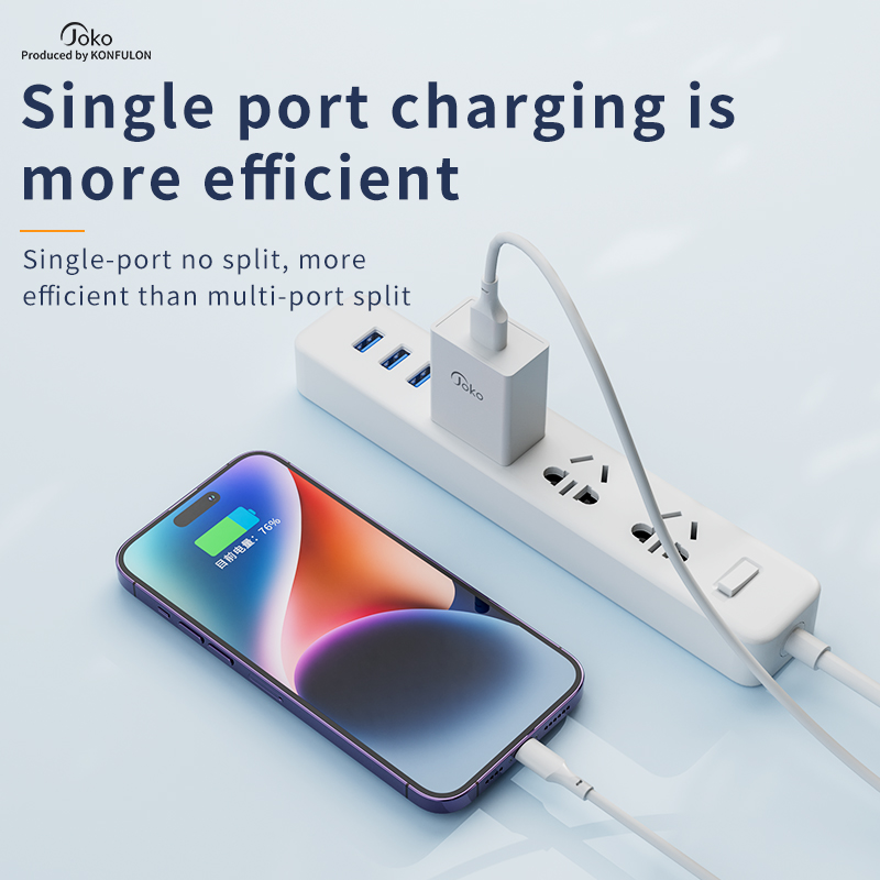 Kucni punjac KONFULON JK77 2.4A sa iPhone lightning kablom beli 1m