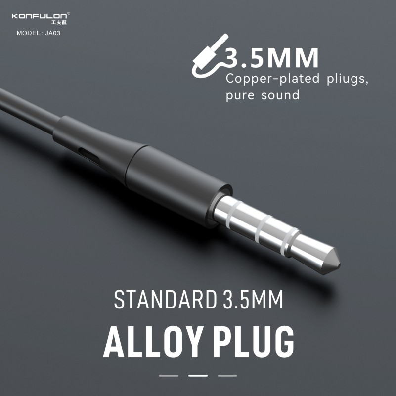 Slusalice KONFULON JA03 3.5mm srebrne 1.2m