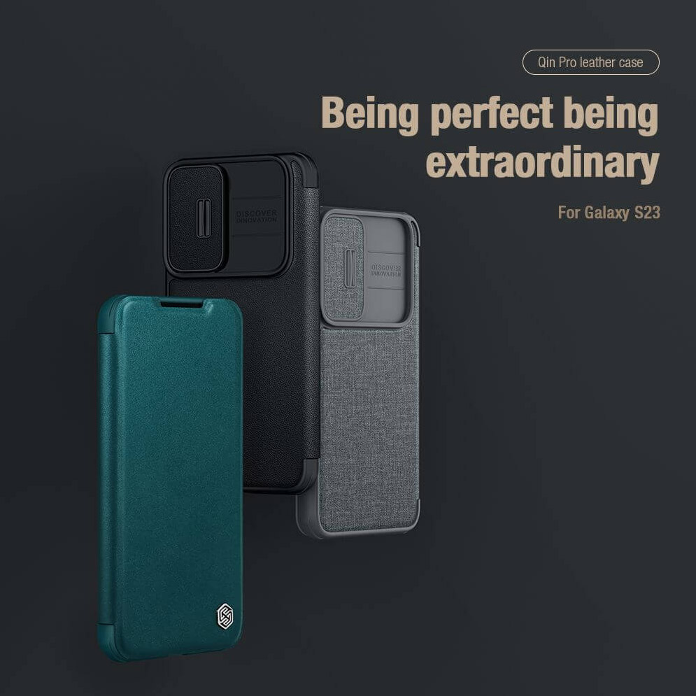 Torbica Nillkin Qin Pro (plain leather) za Samsung S911B Galaxy S23 crna