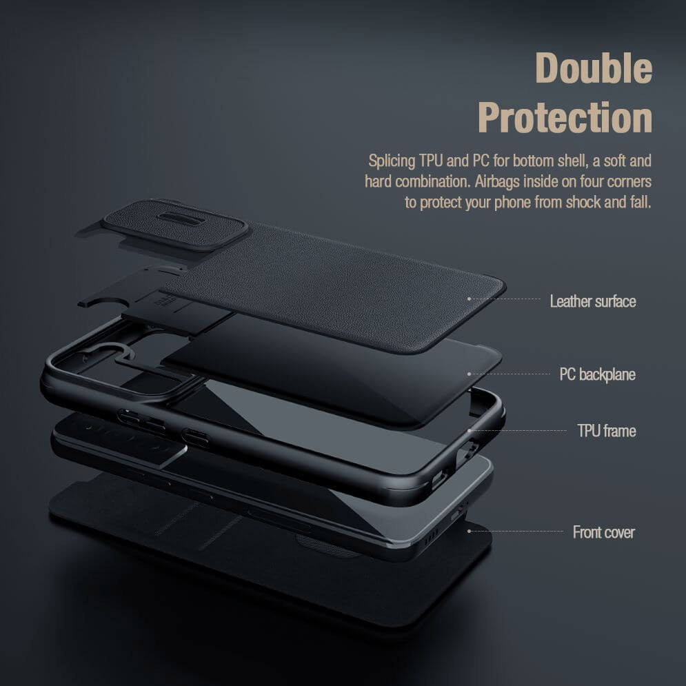 Torbica Nillkin Qin Pro (plain leather) za Samsung S911B Galaxy S23 crna