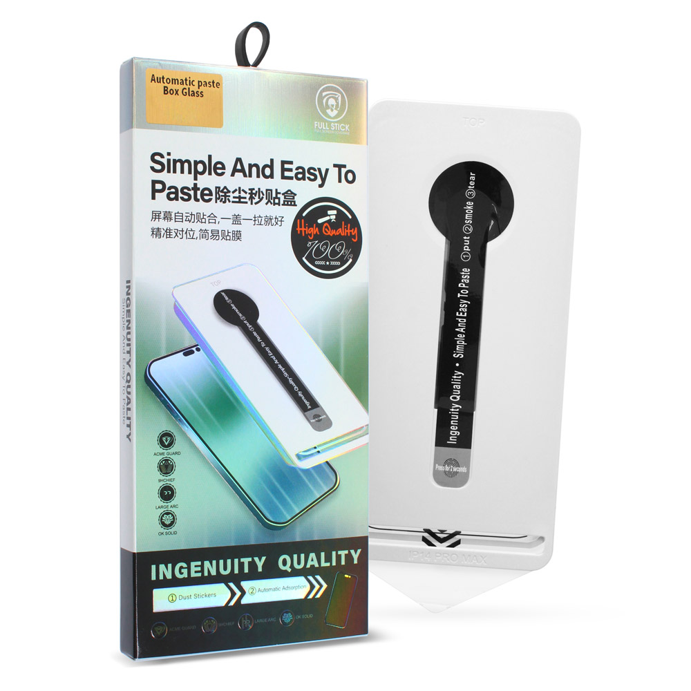 Zastitno Staklo Tempered glass 2.5D Automatic paste box za iPhone 14 Pro 6.1 crni