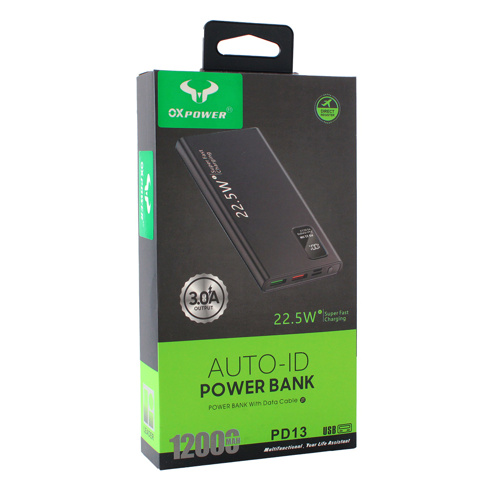 Power bank prenosiva baterija Oxpower P13 PD fast 12000 mAh bela
