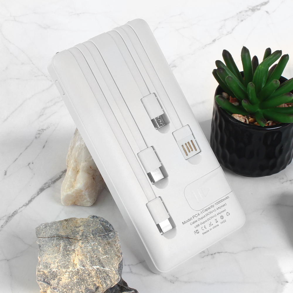 Power bank prenosiva baterija Oxpower PC4-1 4in1 5V 2A 10000 mAh bela