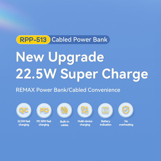 Power bank prenosiva baterija REMAX Suji Series RPP-513 20W+22.5W PD+QC 20000mAh bela