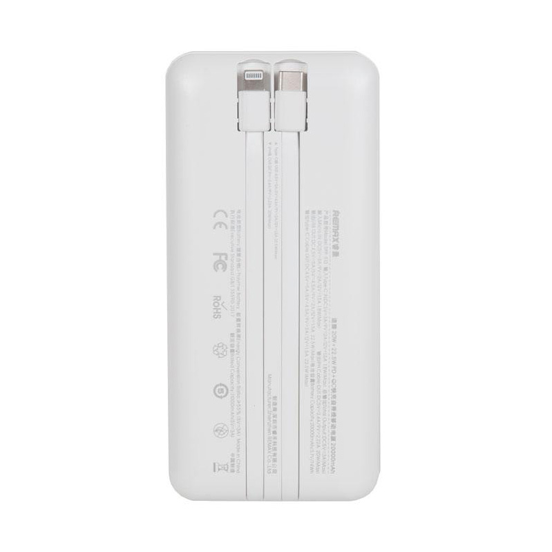 Power bank prenosiva baterija REMAX Suji Series RPP-513 20W+22.5W PD+QC 20000mAh bela