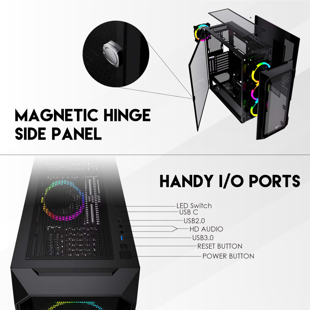 Kuciste Gaming Fantech CG81 Aero XL crno