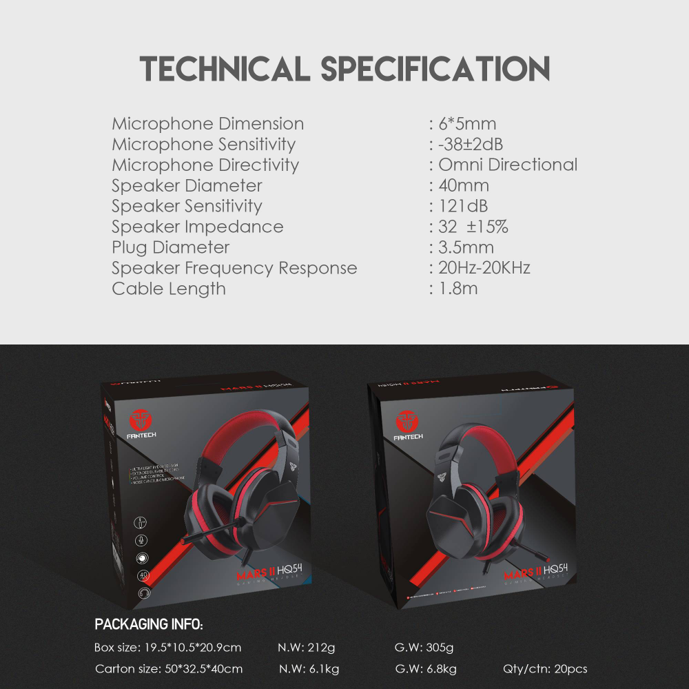 Slusalice Gaming Fantech HQ54 Mars II crne
