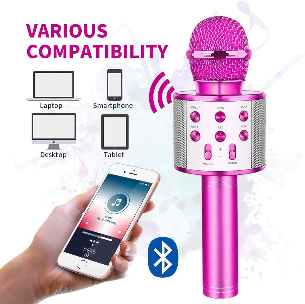 Bluetooth mikrofon pink