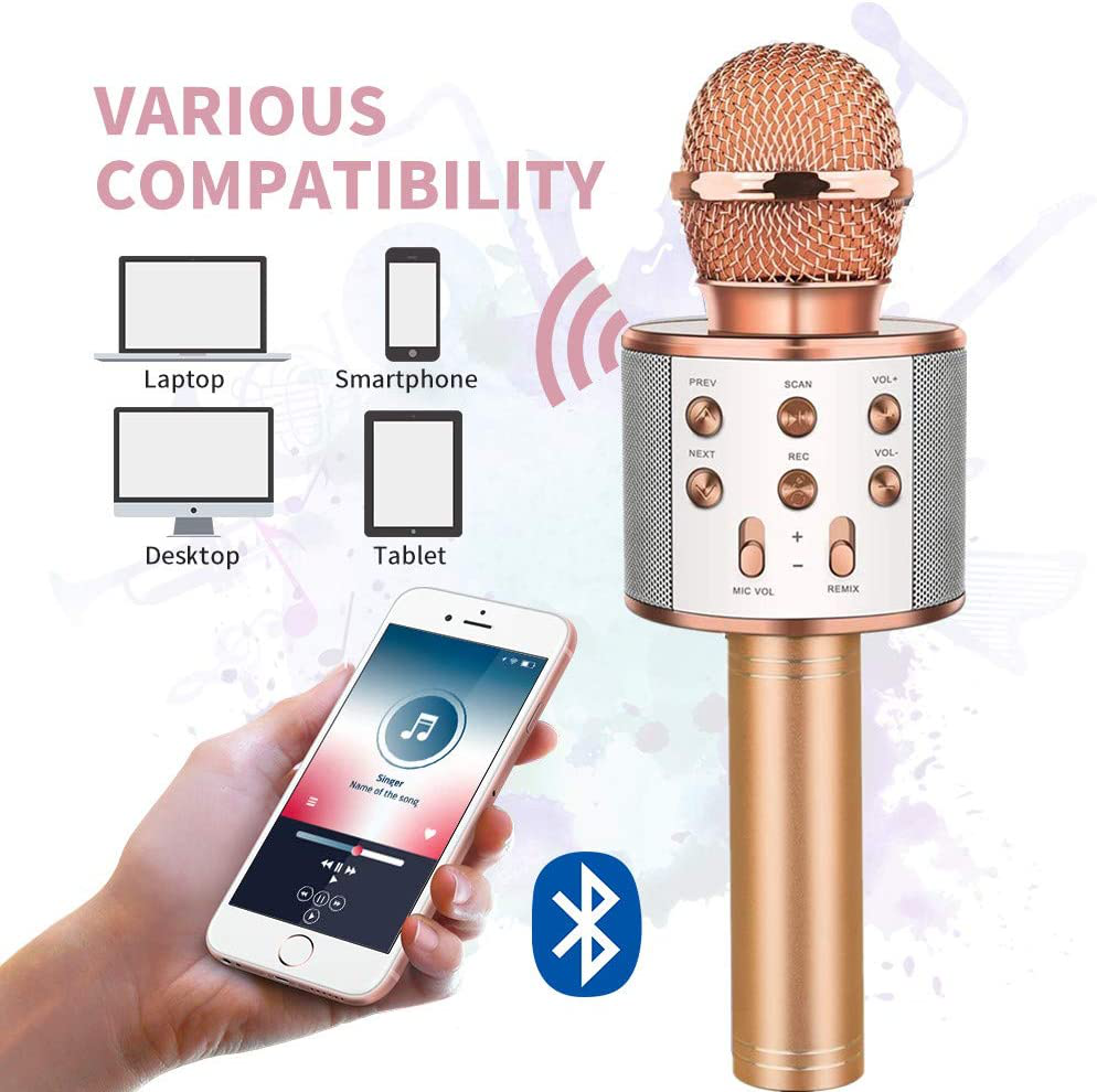 Bluetooth mikrofon roze