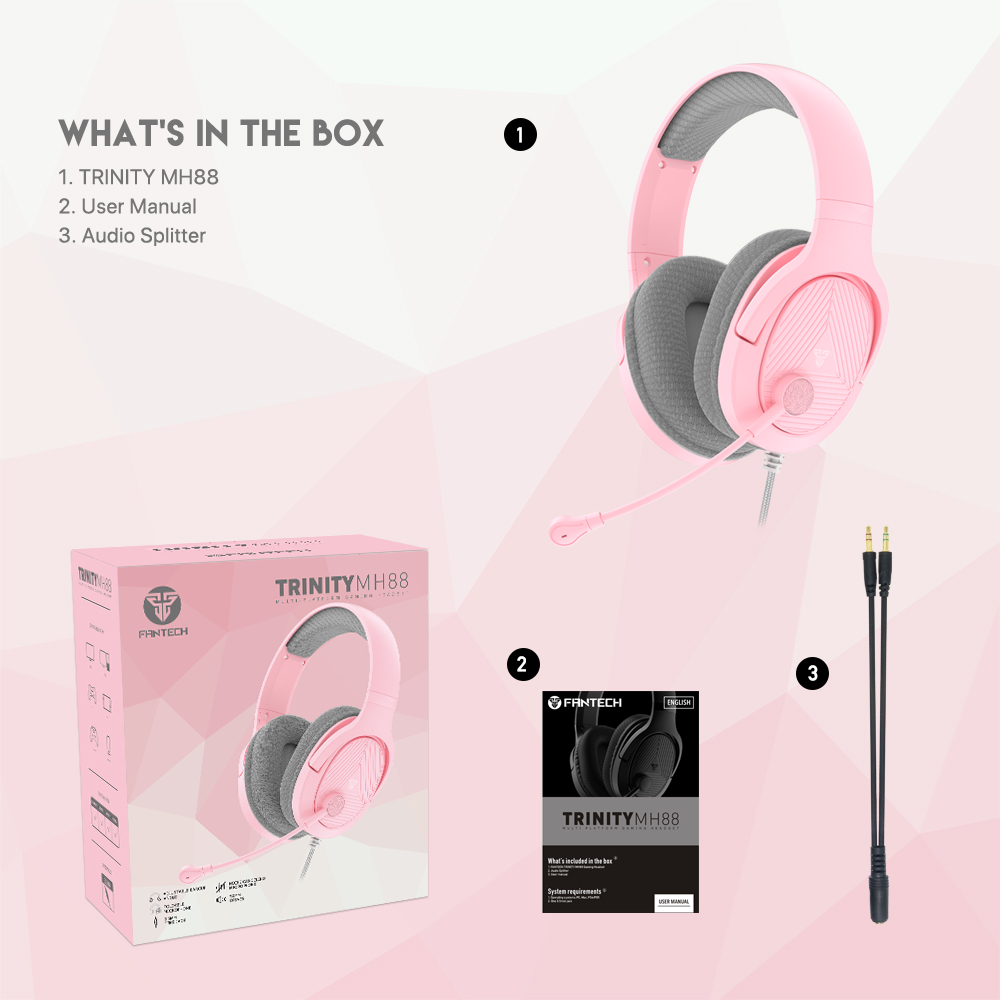 Slusalice Gaming Fantech MH88 Trinity Sakura