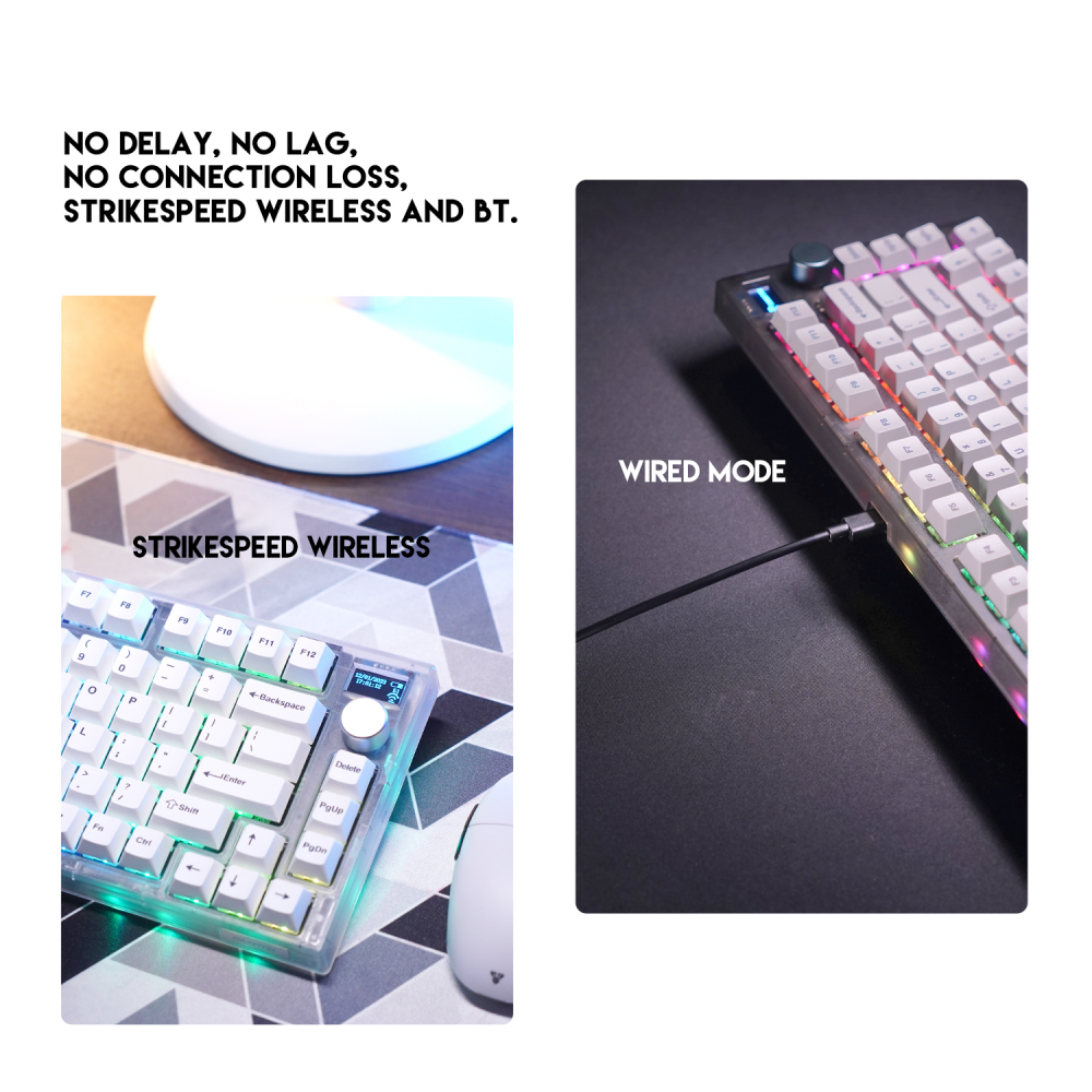 Tastatura Mehanicka Gaming Fantech MK910 RGB PBT Maxfit81 Frost Wireless crna (blue switch)