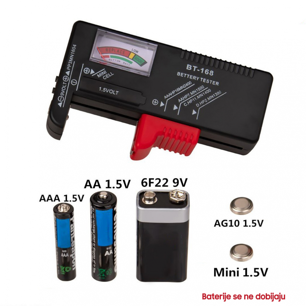 Tester za baterije BT-168 crni