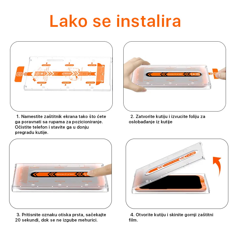Zastitno Staklo Tempered glass 2.5D dust free Box za iPhone 13 Pro Max/14 Plus 6.7 crni