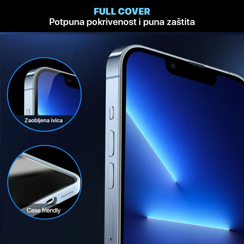 Zastitno Staklo Tempered glass 2.5D dust free Box za iPhone 7/8/SE crni