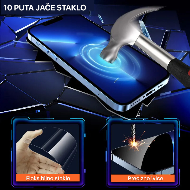 Zastitno Staklo Tempered glass 2.5D dust free Box za iPhone 12 Mini 5.4 crni