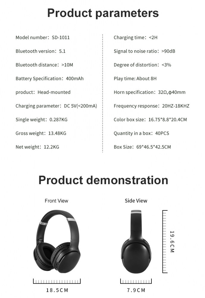 Bluetooth slusalice Sodo SD-1011 bele