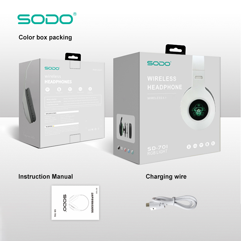 Bluetooth slusalice Sodo SD-701 bele