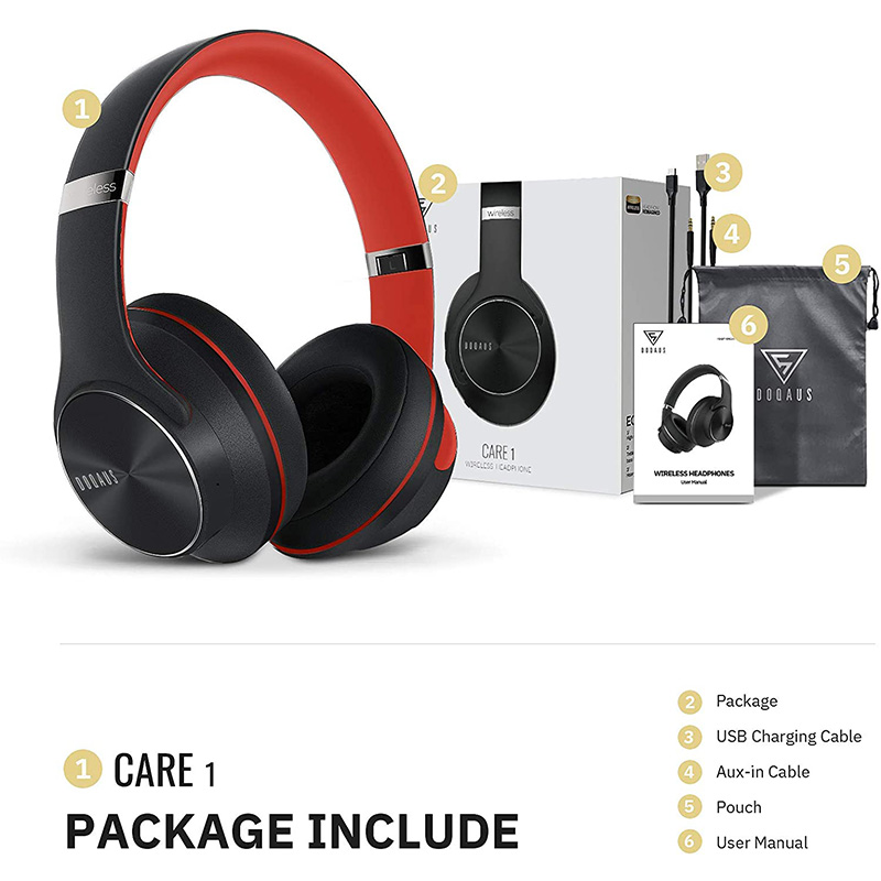 Bluetooth slusalice DOQAUS VOUGE 5 crvene