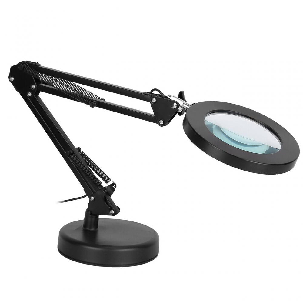 Stona LED lampa sa lupom HQ crna