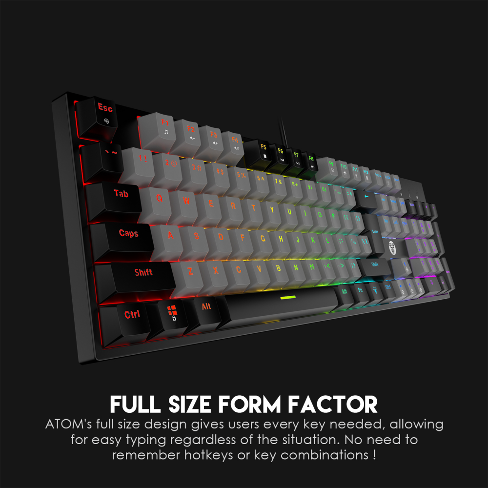 Tastatura Mehanicka Gaming Fantech MK886 RGB Atom crna (Blue switch)