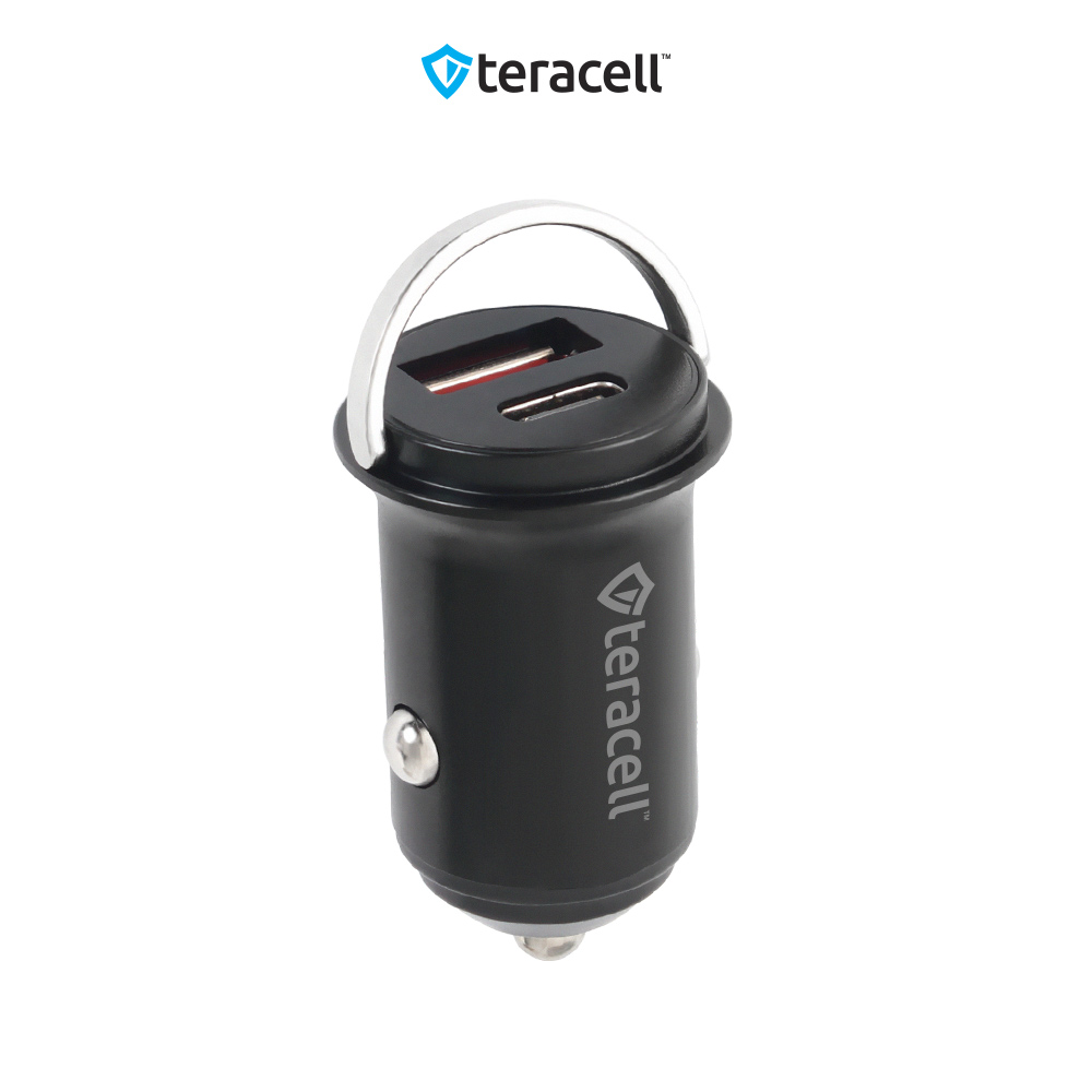 Auto punjac Teracell Evolution TC-13 PD 30W + USB QC3.0 18W, 48W (total) sa Lightning kablom crni