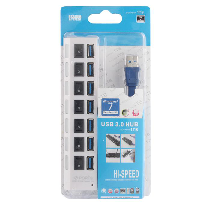 USB 3.0 HUB 7 portova JWD-U37 beli