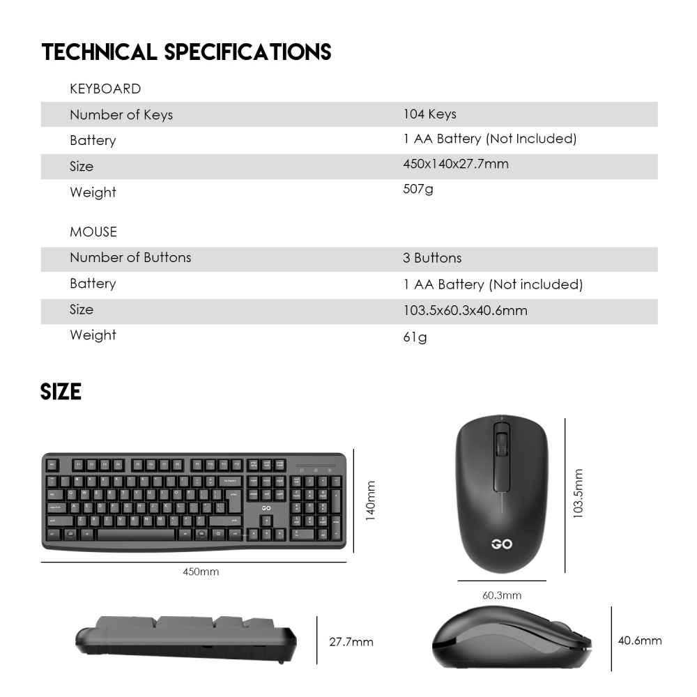 Combo mis tastatura wireless Fantech WK-894 crni