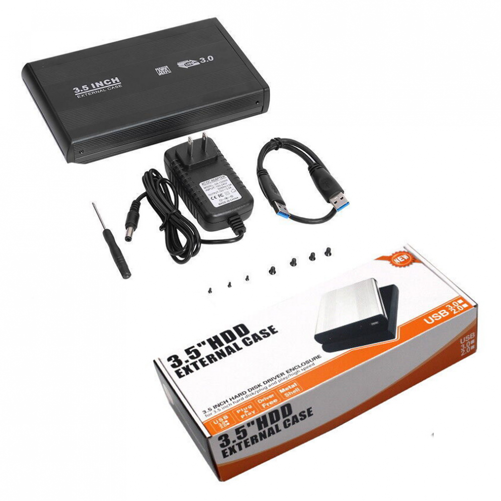 Eksterno kuciste za HDD 3.5" USB 3.0 crno