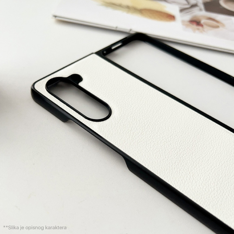 Torbica Leather Fold za Samsung F946B Galaxy Z Fold 5 5G krem