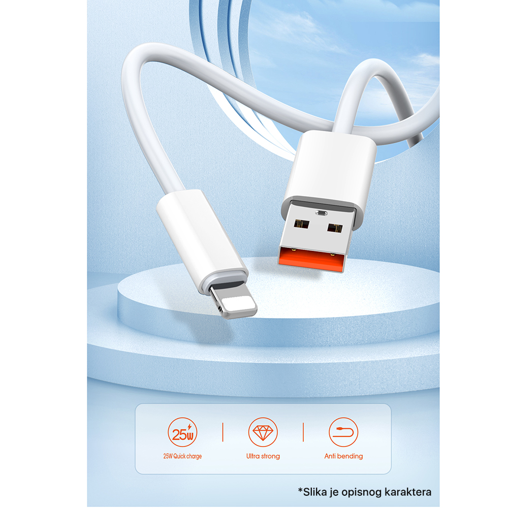 Data kabl LDNIO LS891 25W Fast Type C beli 1m