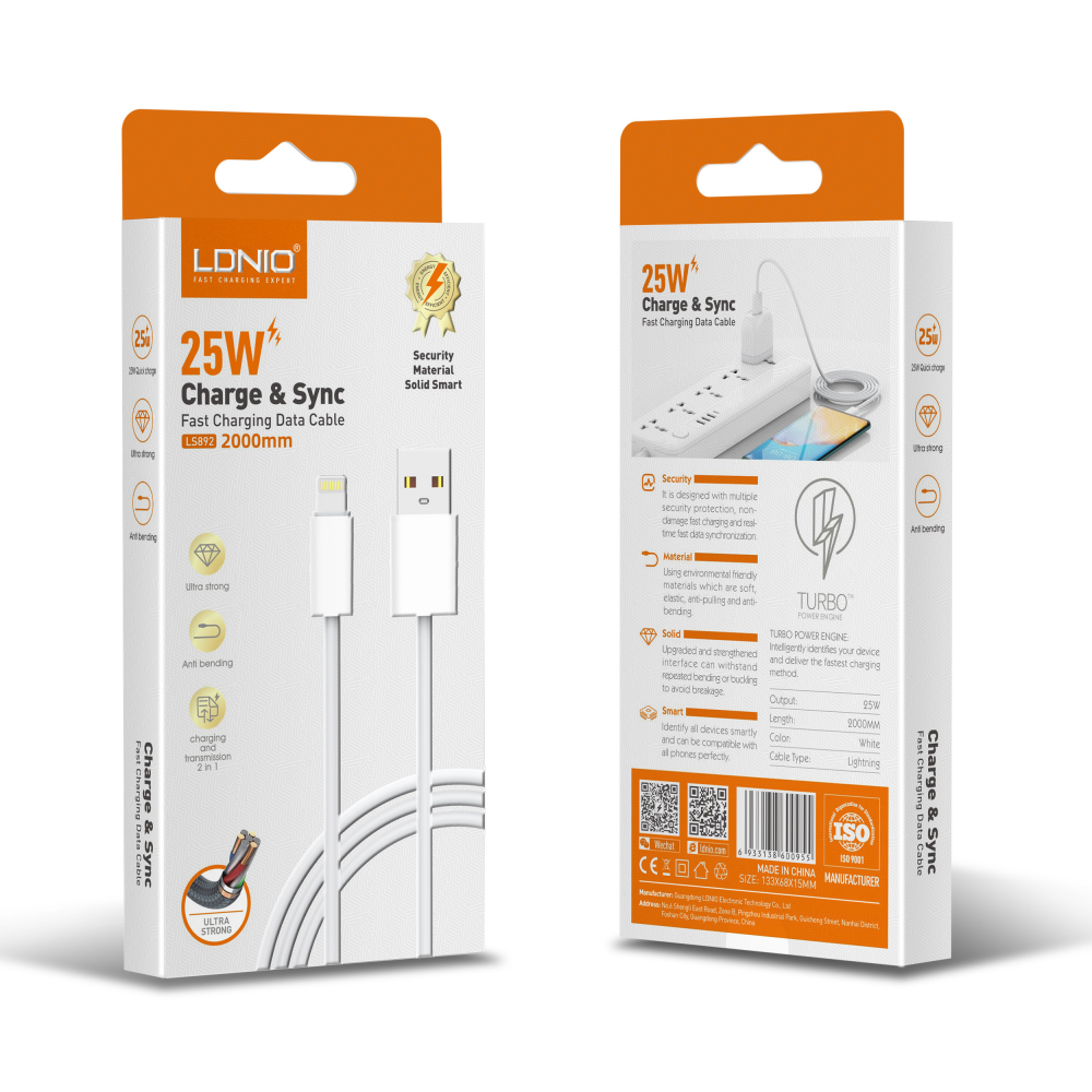 Data kabl LDNIO LS892 25W Fast iPhone lightning beli 2m