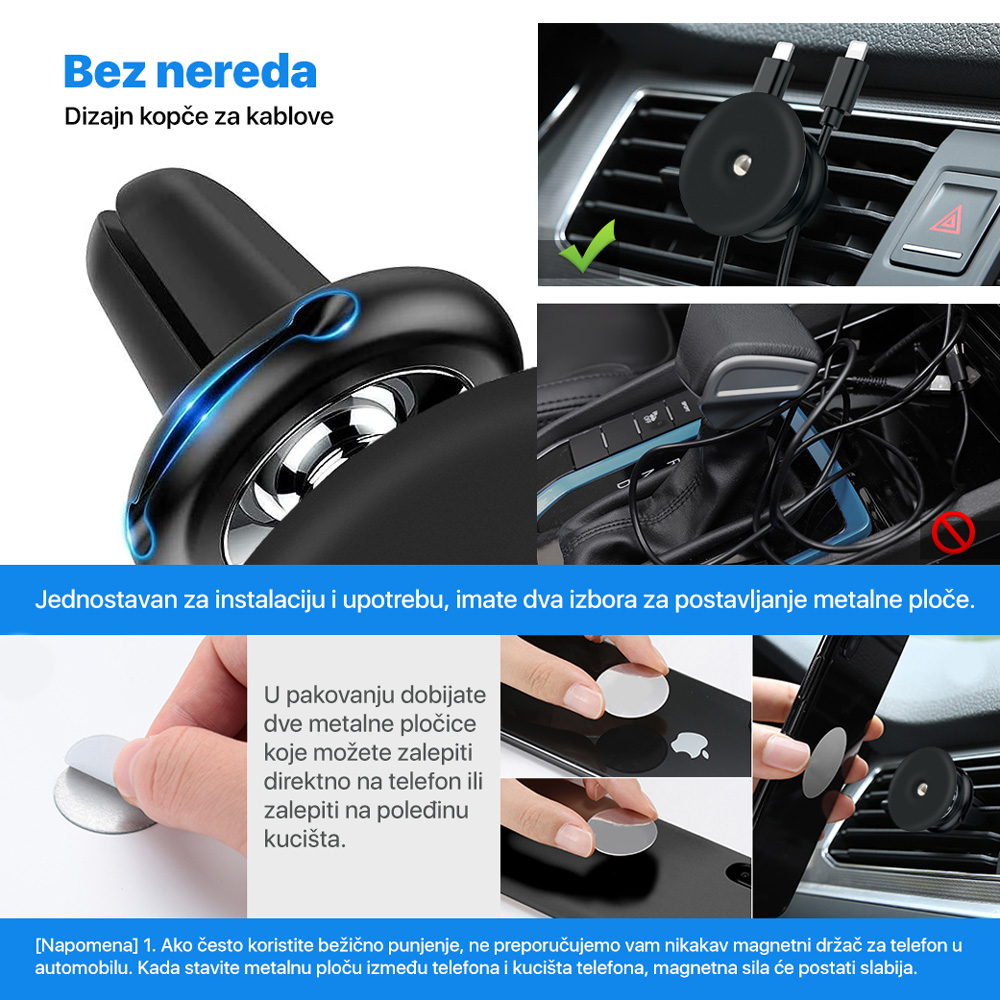 Stalak za ventilaciju Floveme magnetic crni