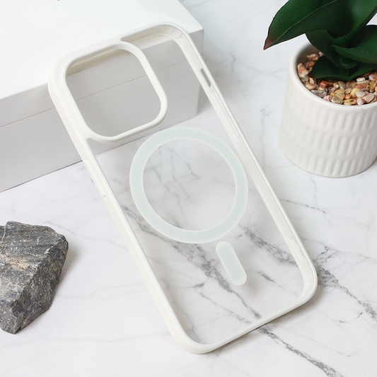 Torbica Magsafe Frame Color za iPhone 15 Pro 6.1 bela