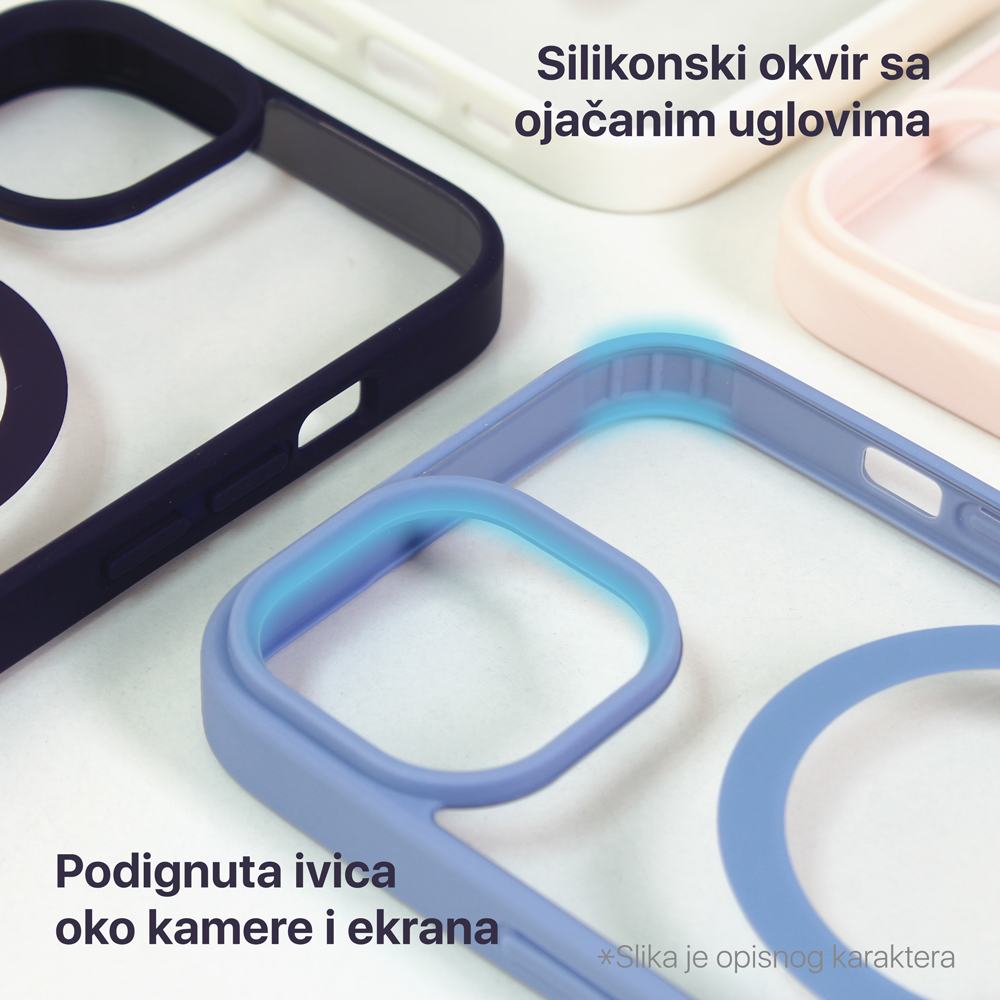 Torbica Magsafe Frame Color za iPhone 15 Pro 6.1 plava