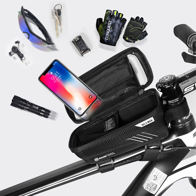 Torba/drzac za mobilni telefon za bicikl Wild man crno crvena