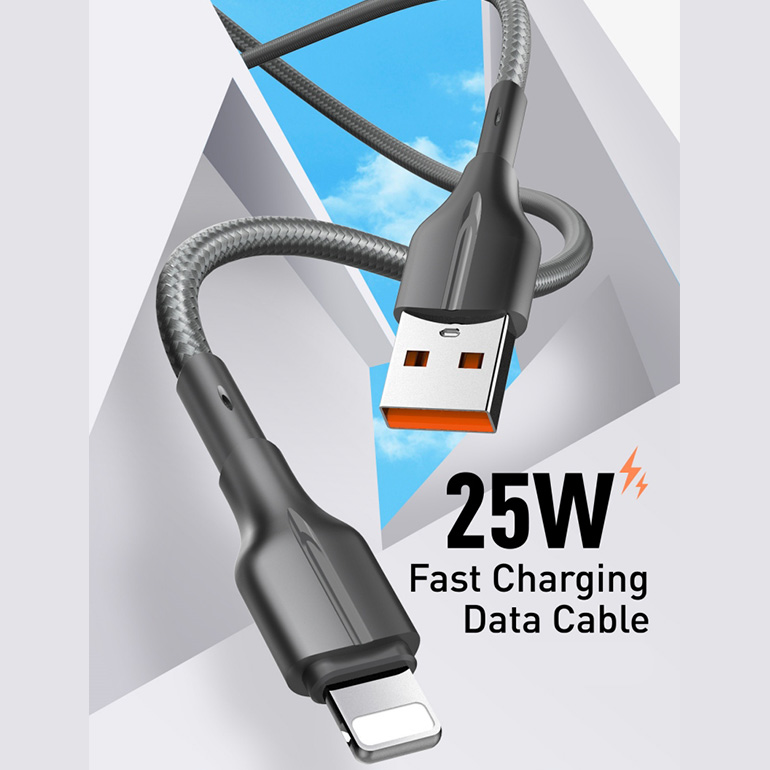 Data kabl LDNIO LS851 25W Fast iPhone lightning sivi 1m