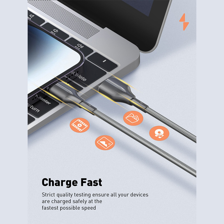 Data kabl LDNIO LS851 25W Fast iPhone lightning sivi 1m