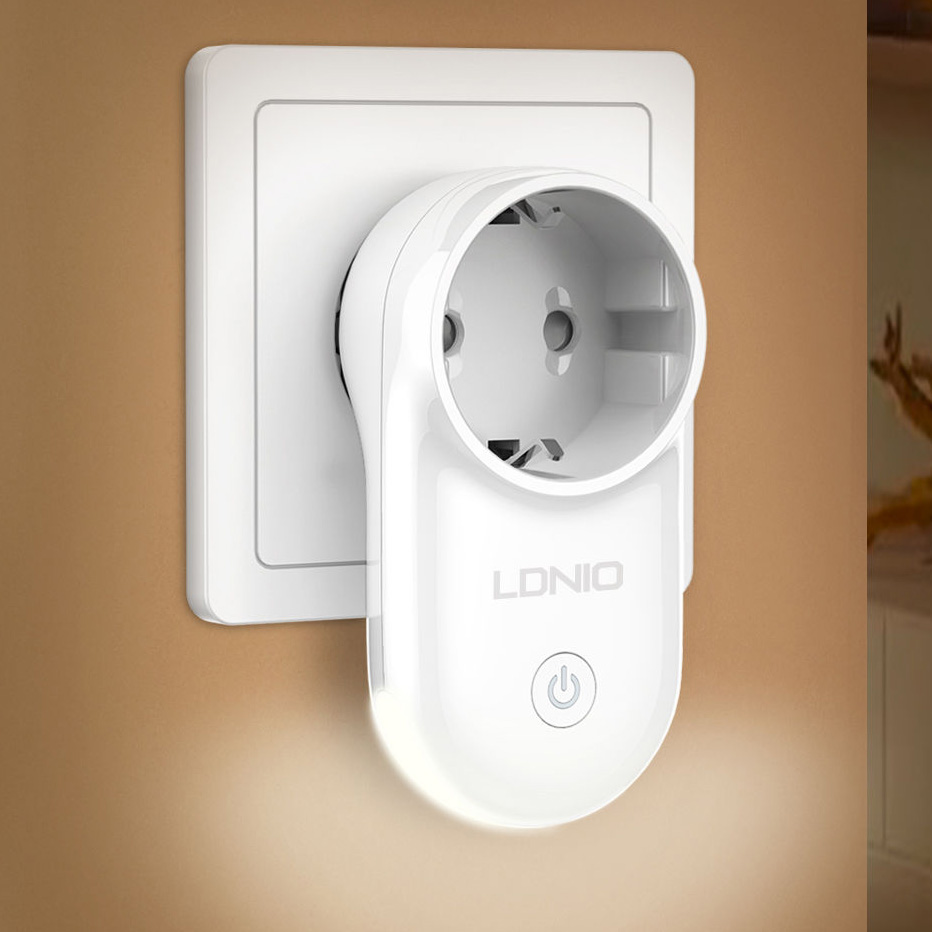 Pametna kucna uticnica LDNIO SEW1058 nocna LED lampa bela